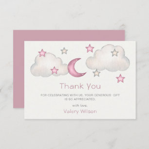 Tarjeta De Agradecimiento Dusty Chica rosado Baby Shower
