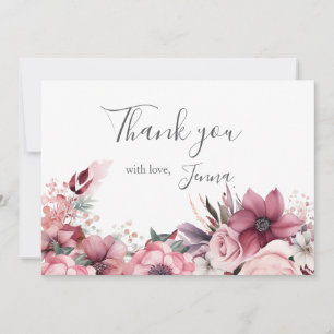 Tarjeta De Agradecimiento Dusty Coral Baby Shower Gracias