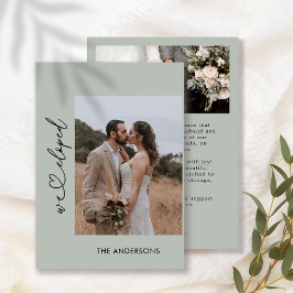 Tarjeta De Agradecimiento Dusty Green, nos eludimos 2 Bodas de guiones fotog