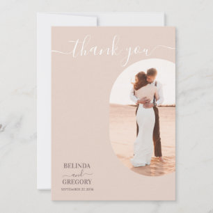 Tarjeta De Agradecimiento Dusty Pink Hacemos Boda de fotos Minimalista