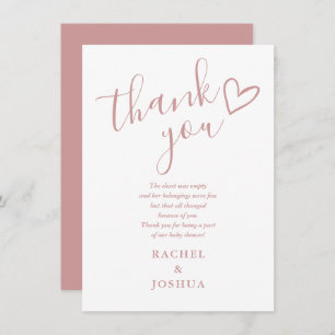 Tarjeta De Agradecimiento Dusty Rosa Chica Baby Shower Script Poem