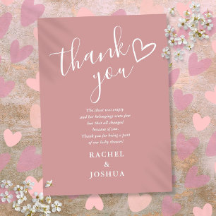 Tarjeta De Agradecimiento Dusty Rosa Chica Baby Shower Script Poem
