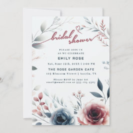 Tarjeta De Agradecimiento Dusty Rosa y Ivory Bridal Shower