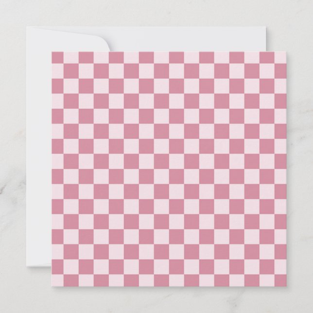 Tarjeta De Agradecimiento Dusty rose checkerboard pattern (Anverso)
