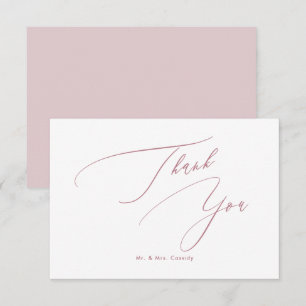 Tarjeta De Agradecimiento Dusty Rose DIY colores Luxe Script Gracias