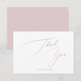Tarjeta De Agradecimiento Dusty Rose DIY colores Luxe Script Gracias