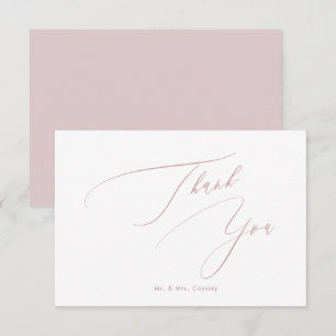 Tarjeta De Agradecimiento Dusty Rose DIY colores Luxe Script Gracias