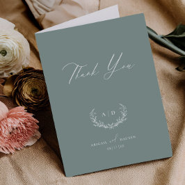 Tarjeta De Agradecimiento Dusty Sage Thank you Wedding Folded Note Card