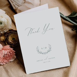 Tarjeta De Agradecimiento Dusty Sage Thank you Wedding Folded Note Card