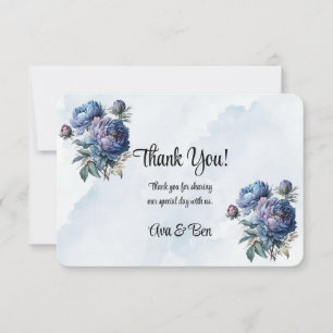 Tarjeta De Agradecimiento Dusty y Boda de la peonía acuática de la marina