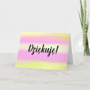 Tarjeta De Agradecimiento Dziękujaque Polaco Gracias a Warm Watercolor Blank