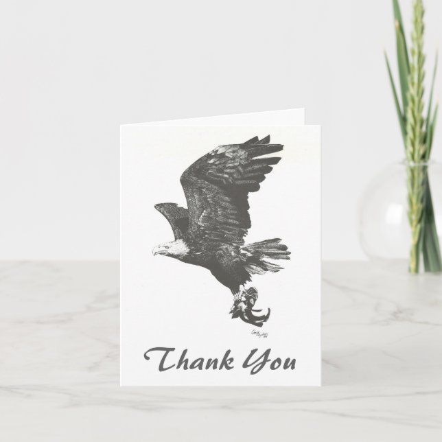 Tarjeta De Agradecimiento Eagle calvo americano le agradece cardar (Anverso)