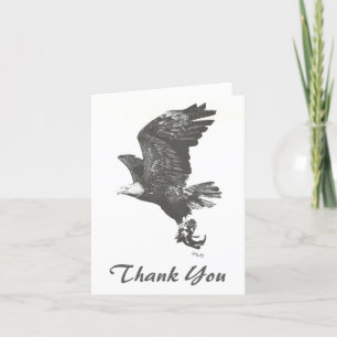 Tarjeta De Agradecimiento Eagle calvo americano le agradece cardar