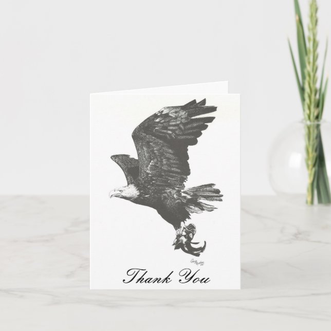 Tarjeta De Agradecimiento Eagle calvo le agradece cardar (Anverso)