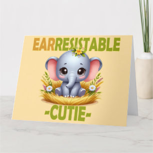Tarjeta De Agradecimiento Earresistible juego de palabras de Cutie. Personal