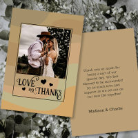 Earthtone Retro Swirls Love & Gracias Boda Photo