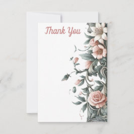 Tarjeta De Agradecimiento Earthy Floral Vine