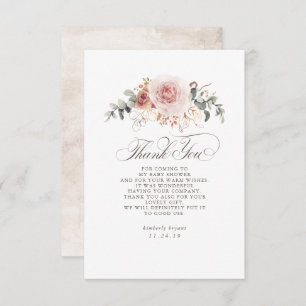 Tarjeta De Agradecimiento Earthy Pink Floral Baby Shower Gracias