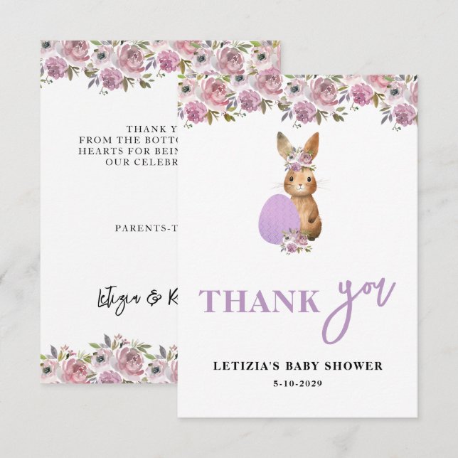 Tarjeta De Agradecimiento Easter Baby Shower (Anverso / Reverso)
