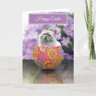 Tarjeta De Agradecimiento Easter Egg Kitten Cat Happy Easter Card