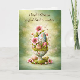 Tarjeta De Agradecimiento Easter Greeting Card Floral Eggs Spring Garden