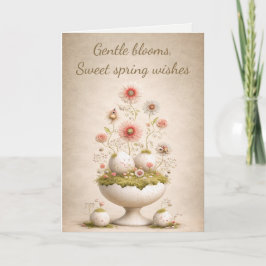 Tarjeta De Agradecimiento Easter Greeting Card Floral Soft Spring Elegant