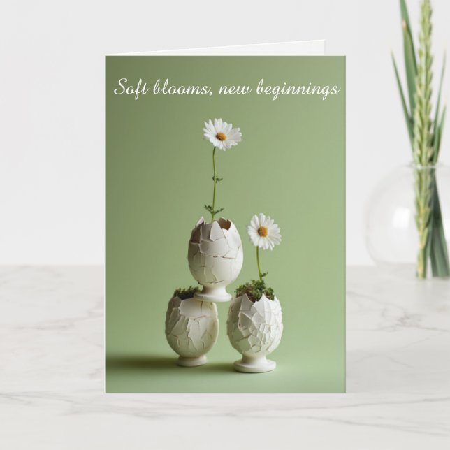 Tarjeta De Agradecimiento Easter Greeting Card Soft Spring Minimal (Anverso)