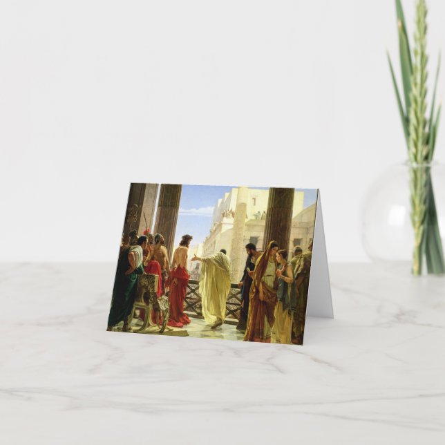 Tarjeta De Agradecimiento Ecce Homo, 1871 por Antonio Ciseri (Anverso)