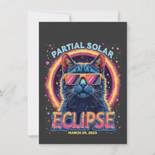 Tarjeta De Agradecimiento Eclipse Solar Parcial 2025 Gatito Gato 