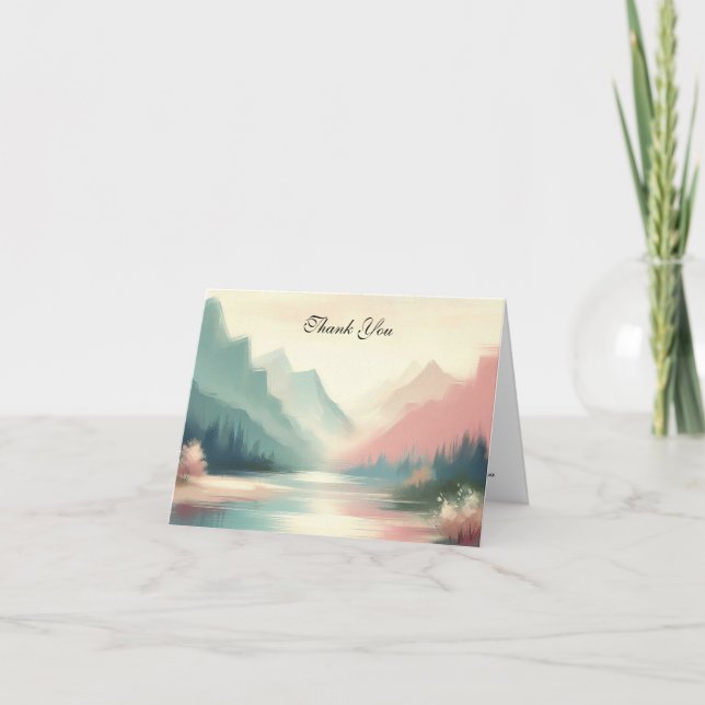 Tarjeta De Agradecimiento Ecos suaves de las montañas (Anverso)