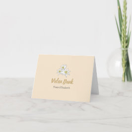 Tarjeta De Agradecimiento Edelweiss Wildflower Cute Champagne Bridal Shower