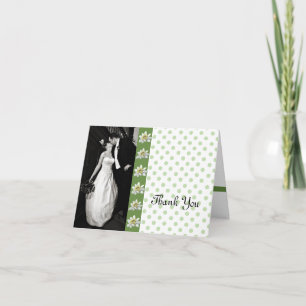 Tarjeta De Agradecimiento Edelweiss y Polka Dots Boda de fotos Gracias
