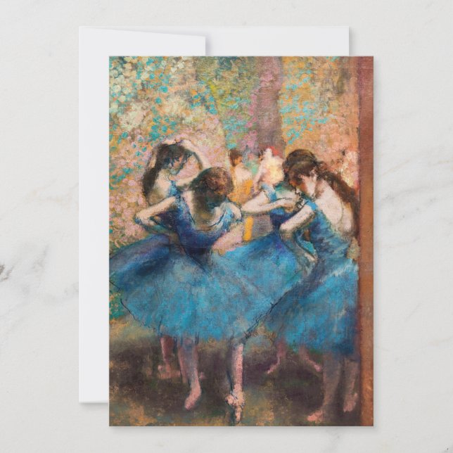 Tarjeta De Agradecimiento Edgar Degas - Bailarinas de azul (Anverso)
