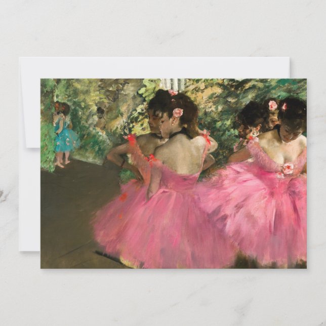 Tarjeta De Agradecimiento Edgar Degas - Bailarinas de rosa (Anverso)