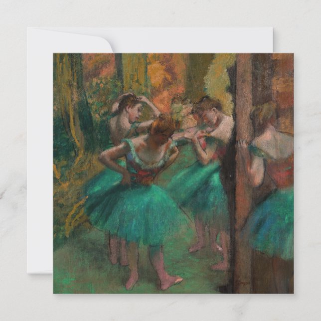 Tarjeta De Agradecimiento Edgar Degas - Bailarinas, rosadas y verdes (Anverso)