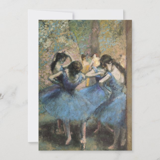 Tarjeta De Agradecimiento Edgar Degas - Bailarines En Azul (Anverso)