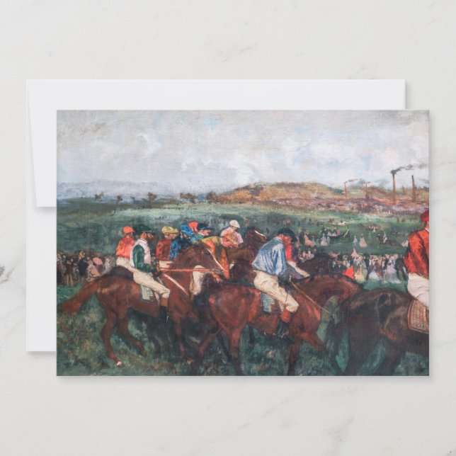 Tarjeta De Agradecimiento Edgar Degas - Carrera de caballeros (Anverso)