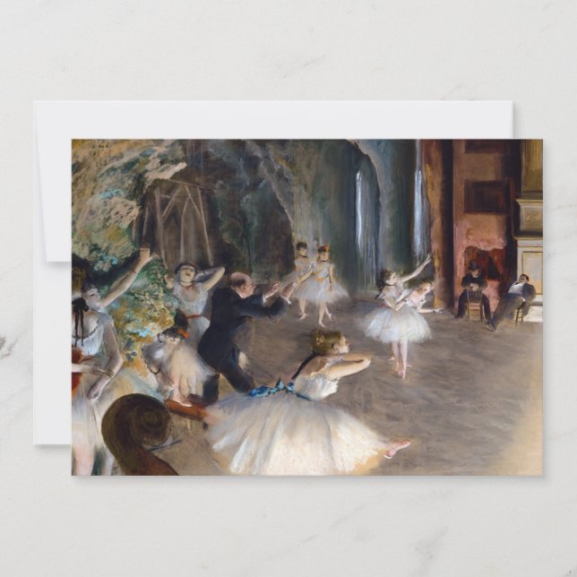 Tarjeta De Agradecimiento Edgar Degas - El ensayo del ballet en escena (Anverso)