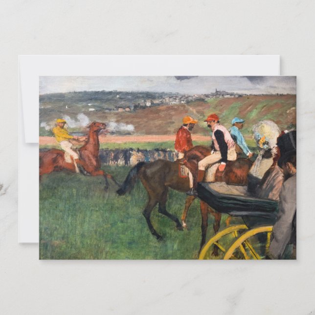Tarjeta De Agradecimiento Edgar Degas - En las carreras (Anverso)