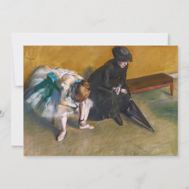 Tarjeta De Agradecimiento Edgar Degas - Esperando (Anverso)