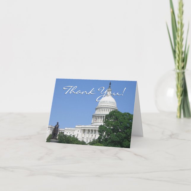 Tarjeta De Agradecimiento Edificio del Capitolio en Washington DC (Anverso)