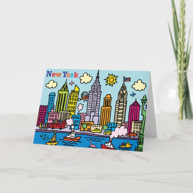 Tarjeta De Agradecimiento Edificios de turismo Personalizado de Nueva York (Anverso)
