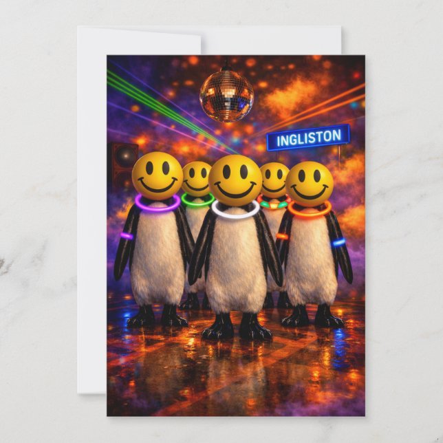 Tarjeta De Agradecimiento Edinburgh Raver Gift Penguin Parade Funny Scottish (Anverso)