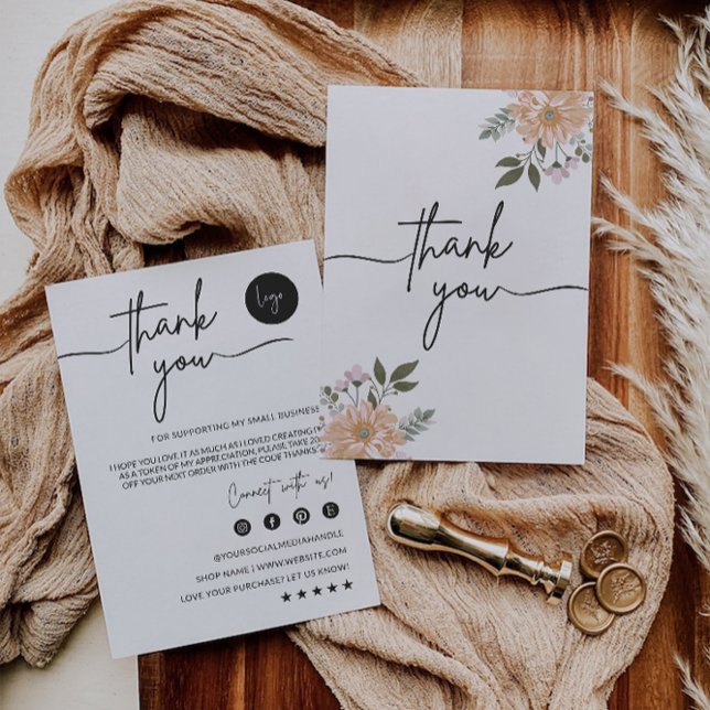 Tarjeta de agradecimiento EDITABLE Business Impres (EDITABLE Business Thank You Card Printable)