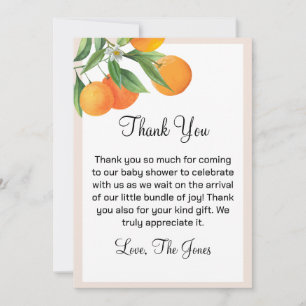 Tarjeta de agradecimiento editable de Baby Shower