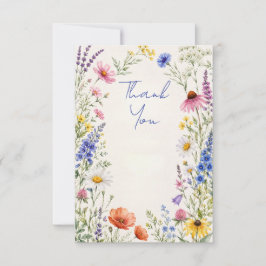 Tarjeta de agradecimiento editable de flores silve
