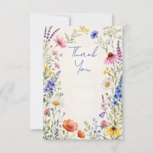 Tarjeta de agradecimiento editable de flores silve