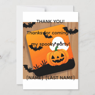 Tarjeta de agradecimiento editable de Halloween de
