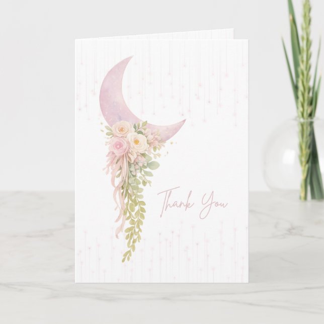 Tarjeta de agradecimiento editable de Luna y Estre (Anverso)
