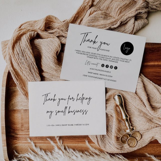 Tarjeta de agradecimiento editable, empresa (Editable Thank You Card, Business)